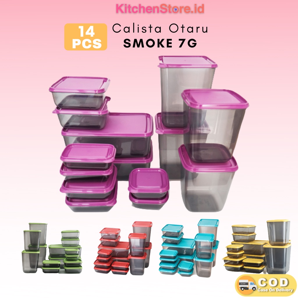 TOPLES KOTAK SET CALISTA OTARU [1 SET ISI 14 PCS] FOOD KONTAINER SET KOTAK PENYIMPANAN BUMBU KULKAS SERBAGUNA SET FOOD CONTAINER/CALISTA FOOD CONTAINER/FOOD PREPARATION/FOOD ORGANIZER/FOOD STORAGE/OTARU SET 14 PCS