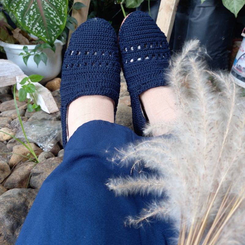 Sepatu rajut handmade wanita dewasa - flat shoes wanita