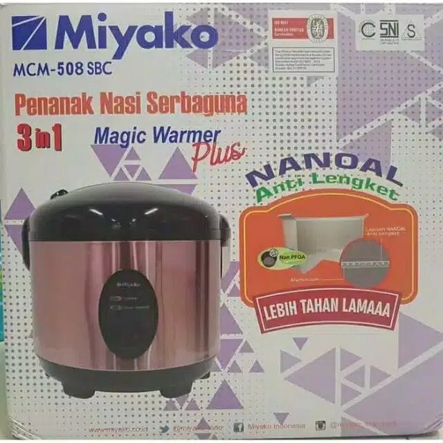 magic com miyako 1.8 liter MCM 508 SBC Rice Cooker 3in1 1,8L 508SBC / MCM508SBC /MCM 508 SBC Ori