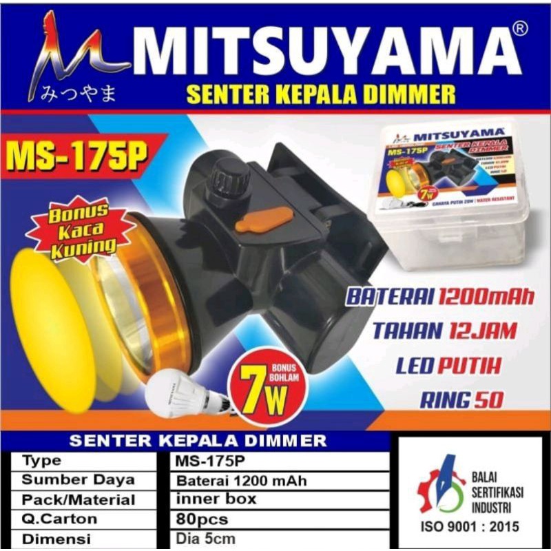 Senter Kepala 20 Watt Dimmer/Bonus Lampu/ LED Headlamp