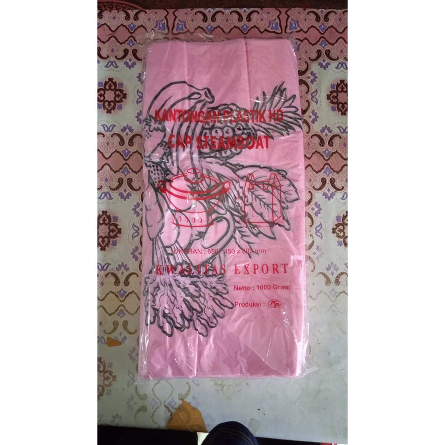 Kantongan Tas Plastik Kresek Asoy Thank You / Kamsia Cap STEAMBOAT HD 45 Merah