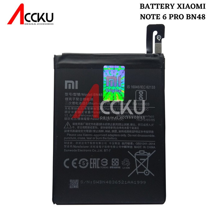 BATERAI XIAOMI NOTE6 PRO BATERAI XIOMI BN48 BATTERY XIAOMI NOTE 6 PRO BN48 ORI