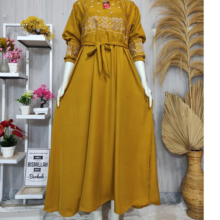 NEW  9.9 DZIFA DRESS GAMIS BORDIR PREMIUM REALPICT ITYCREPE KUALITAS TERBAIK [KODE 365]