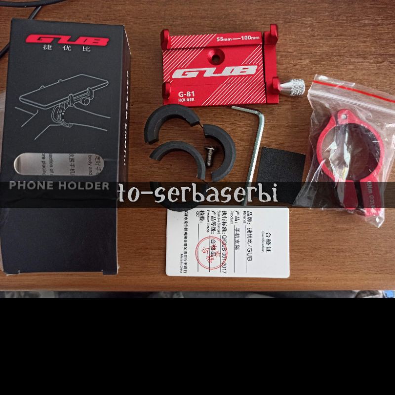 phone holder GUB bracket hp holder hp GUB alumunium g81 g-81mtb lipat gunung