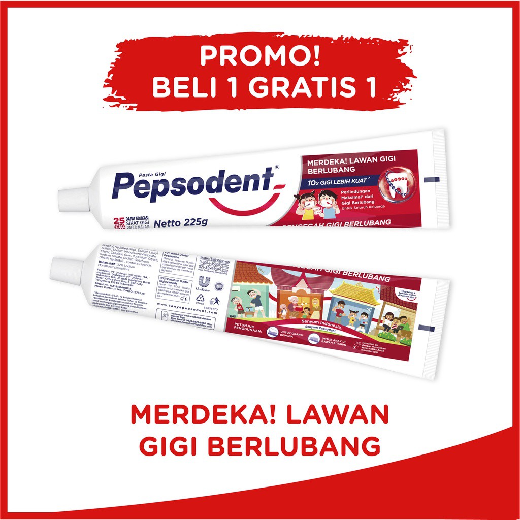 Pepsodent White Pasta Gigi Pencegah Gigi Berlubang 225gr Isi 2 [ORIGINAL]