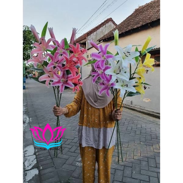 Bunga Lily Latex Premium x3 / Lily Anggrek Jumbo