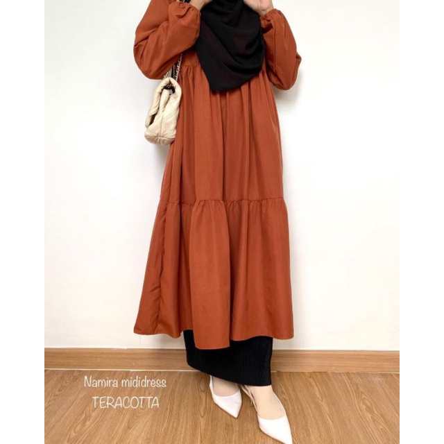 tunik midi dress simpel bahan itycrep premium