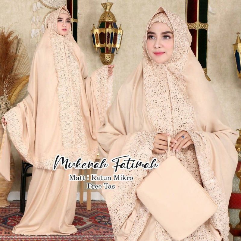 mukena dewasa Fatimah  bordir katun premium couple