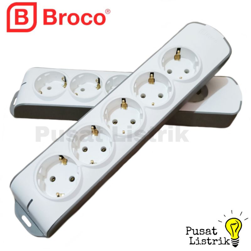 Stop Kontak 3-6 Lubang + Indikator Broco Tipe Slanting OB Stop Kontak 3-6Lubang Lampu Stop Kontak Outbow Broco Model Miring