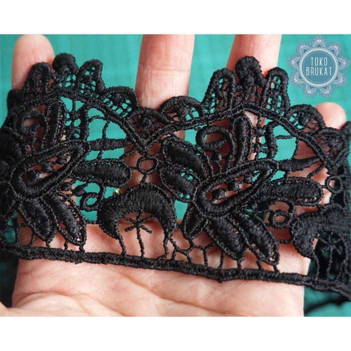 Kain Renda Bordir Giper - Bunga Kecil - 19026 (L :-/+ 5 cm)