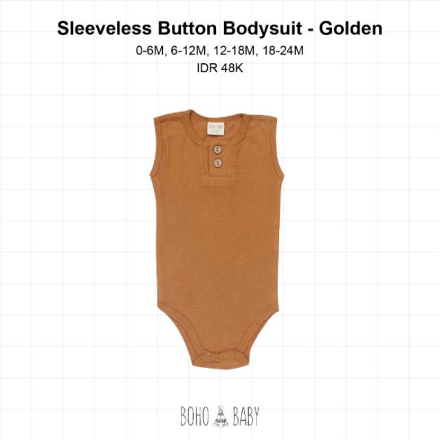 Boho Baby Sleeveless Bodysuit / Baju Anak Bayi