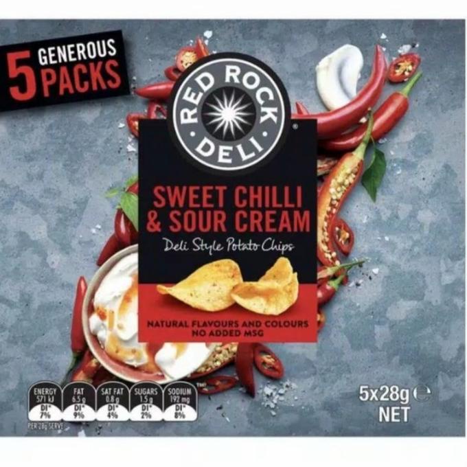 

Red Rock Deli Sweet Chili Sour Cream Honey Soy Chicken 5x28g Pack Snek