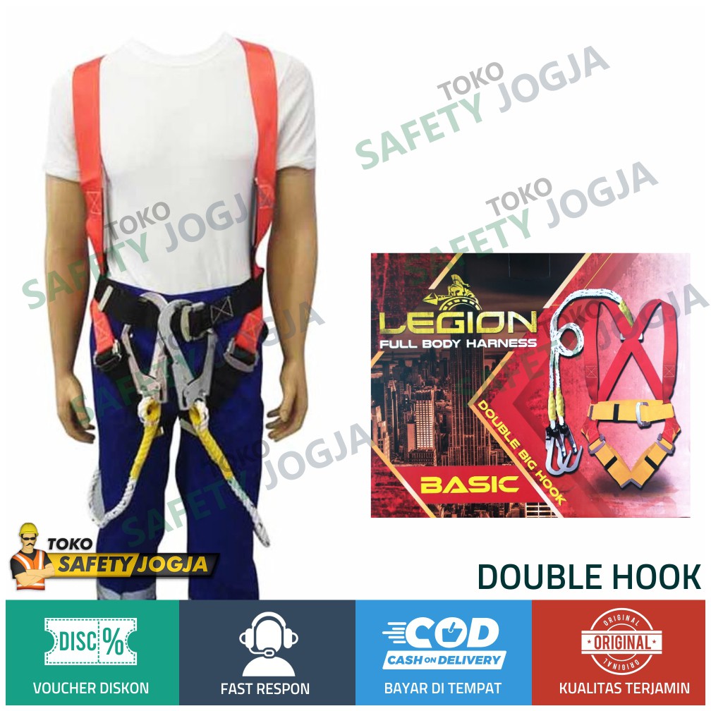 Sabuk Pengaman Panjat Tebing / Body Harness / Belt Safety Legion Double Hook