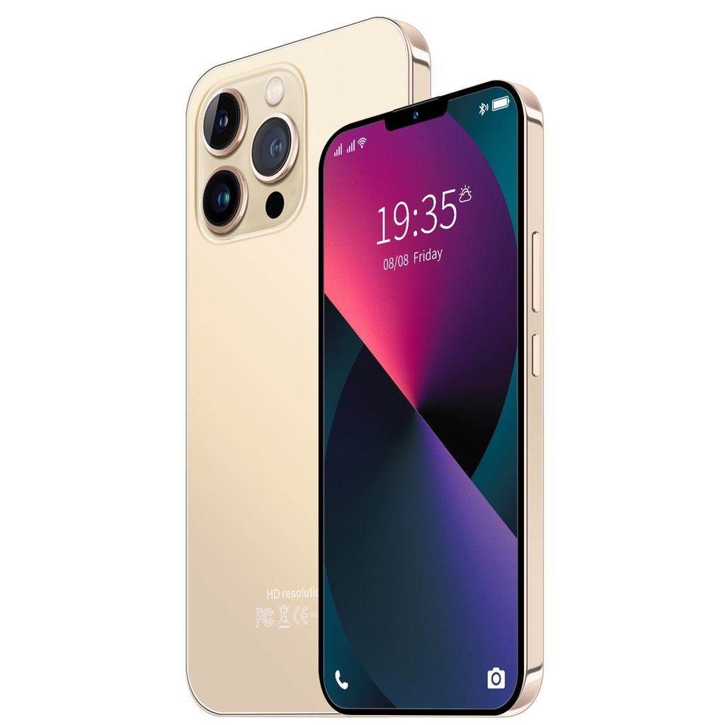 HP Smartphone i13 Pro max RAM 8GB+256GB Handphone Murah Promo Cuci Gudang Android Ponsel Baru Original 7.5Inci 4G/5G HD Screen Mobile Phone-Gold