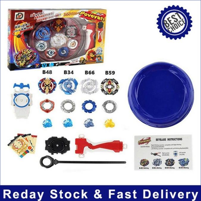 Promo Gangsing Bayblade Beyblade Burst Set Besi Metal Grip Launcher Arena