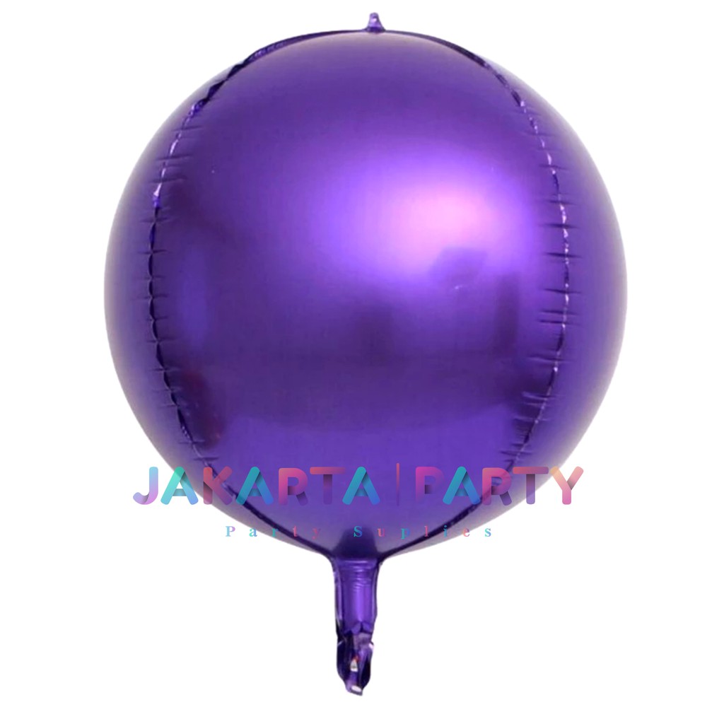 Balon Foil Bulat Orbz Ungu / Balon Orbs 4D Helium Quality / Balon Orbz