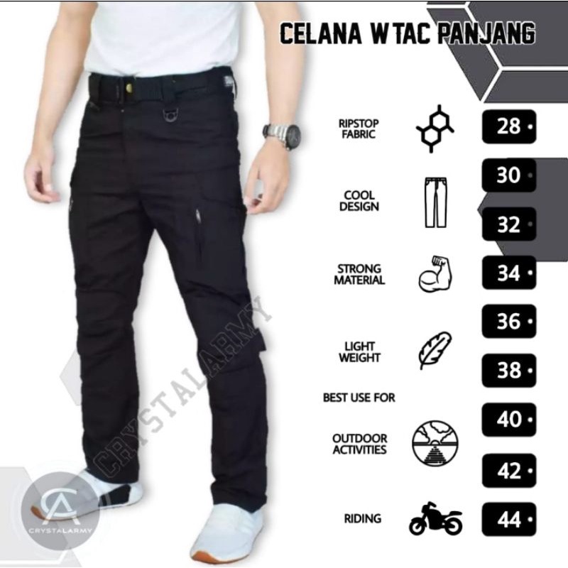 Celana Tactical WTAC panjang / Celana outdoor / celana cargo hits