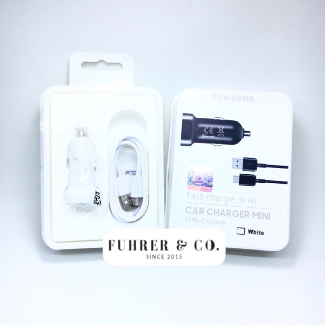 Car Charger Mini Charger Mobil Samsung A5 A7 S8 Note 8 18W Fast Charging