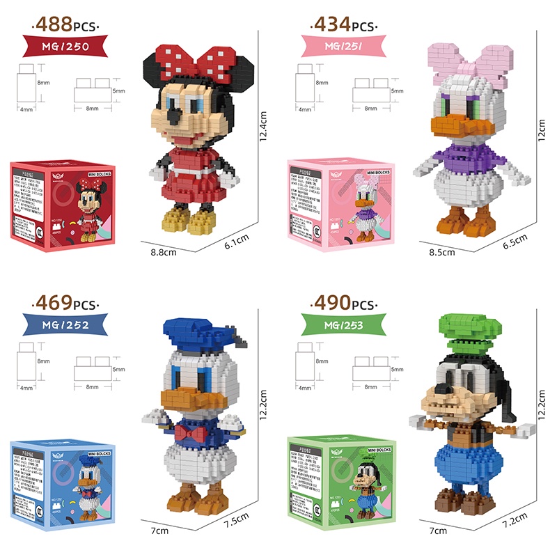 Fast Ship Disney Building Blocks Mainan Blok Bangunan Kartun Minnie Daisy Goofy