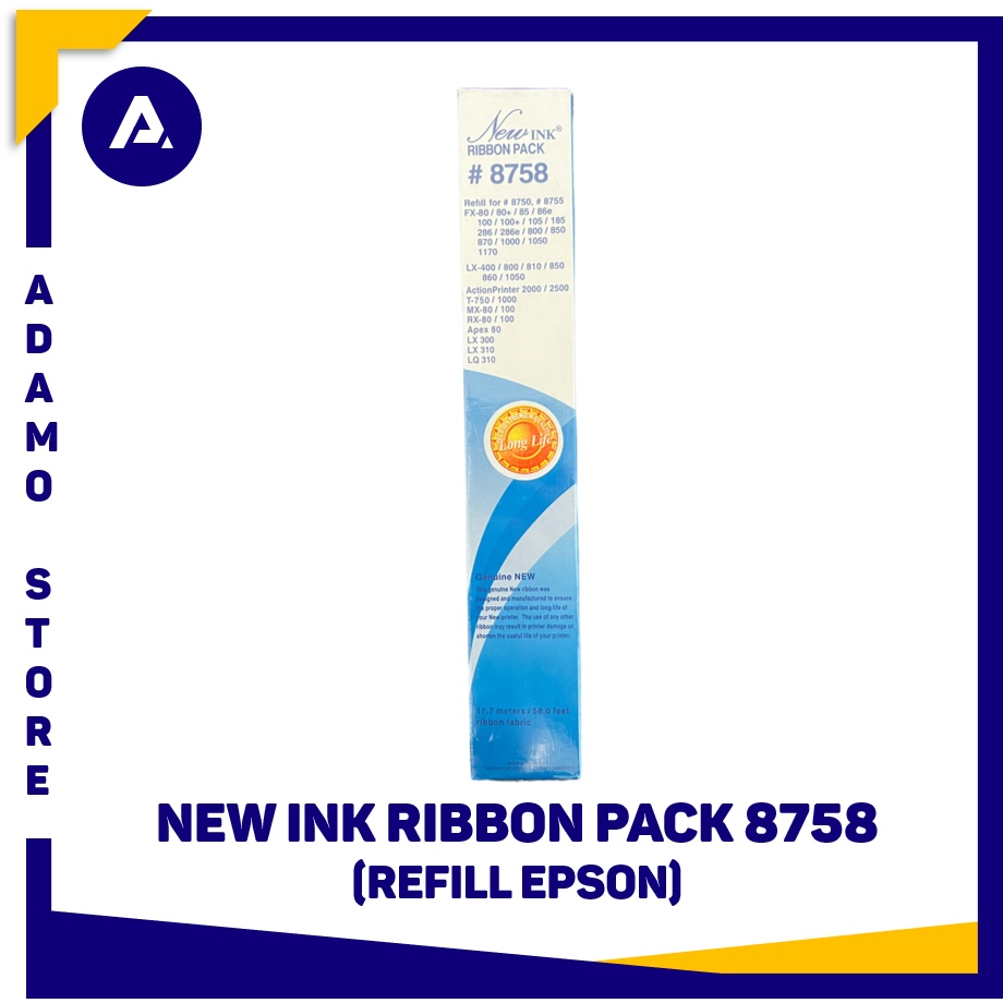 Refill Pita Ribbon Cartridge Epson 8758 LX300 LX310 LX800 New Ink Newink