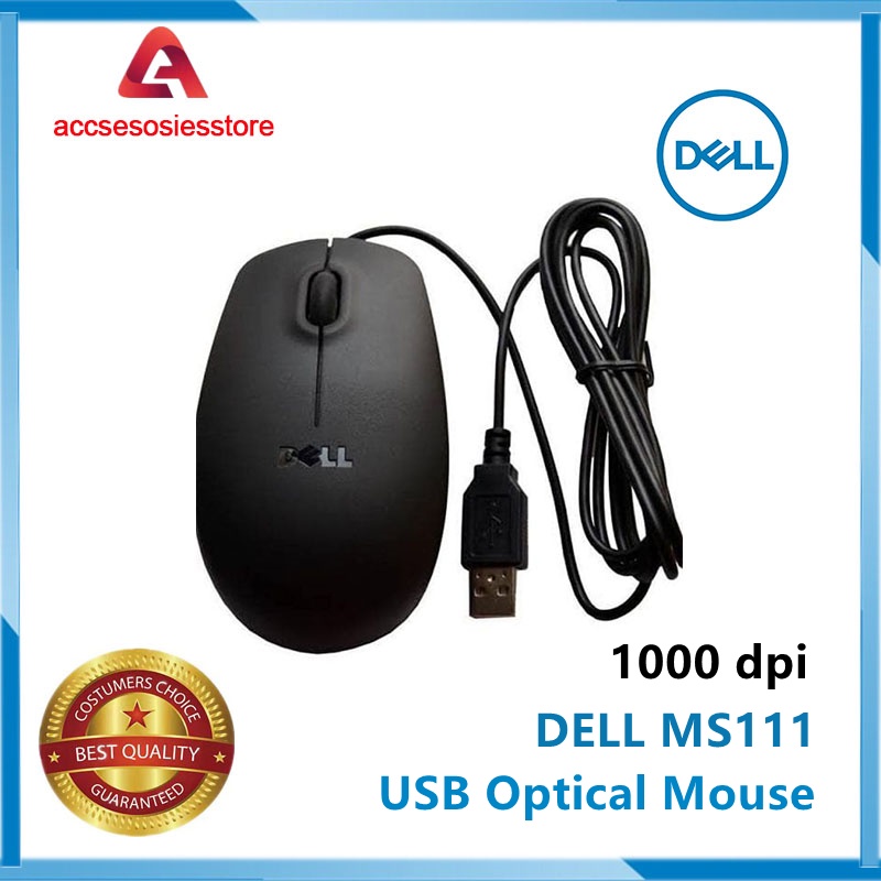 DELL MS111 USB Wired Optical Scroll Mouse /Dell S111 KAB Mouse/Mouse Berkabel Dell S111 Mouse Optik Berkabel USB