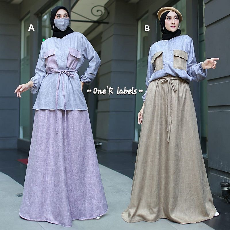 Rok Import Bangkok flower / KANTIE SET (ROK N BLOUSE) BY ONE R (PO 13 NOVEMBER)