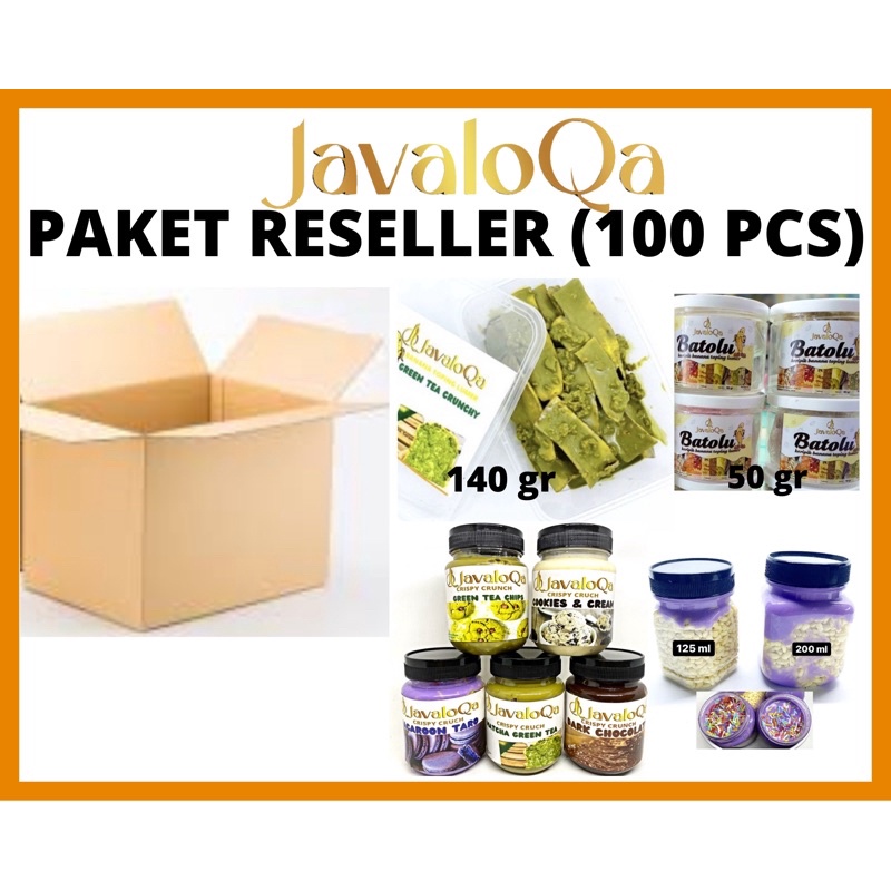 100 PACK PAKET RESELLER JAVALOQA KRIPIK BATOLU / COCO JAR  BANANA TOPING LUMER / BANANA SALUT COKLAT MELTED / CRISPY RICE