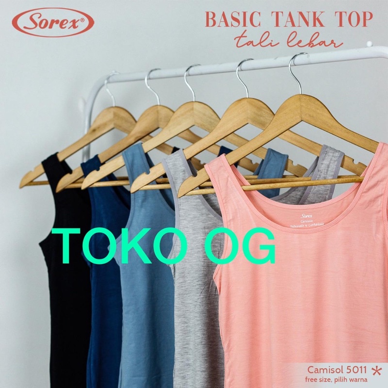 SOREX Camisol Tanktop Polos 5011 bahas viscose (warna baru)