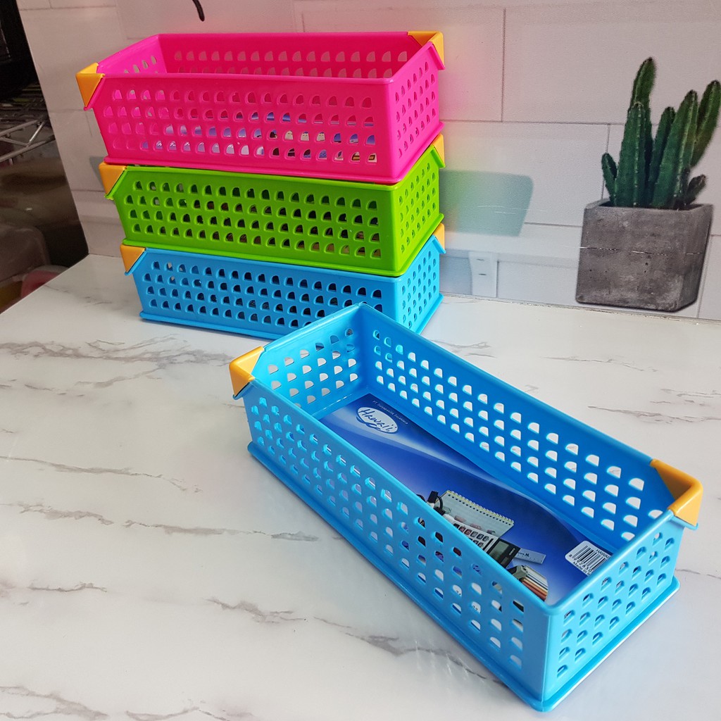 ESGE KERANJANG SERBAGUNA KERANJANG PLASTIK STORAGE BOX SERBAGUNA KERANJANG MINI KERANJANG MAKE UP KOTAK PENYIMPANAN SERBAGUNA AKSESORIS STATIONARY KERANJANG VIOLA KERANJANG KOTAK PLASTIK WARNA KERANJANG KECIL KERANJANG KOSMETIK KONTAINER MINI CONTAINER