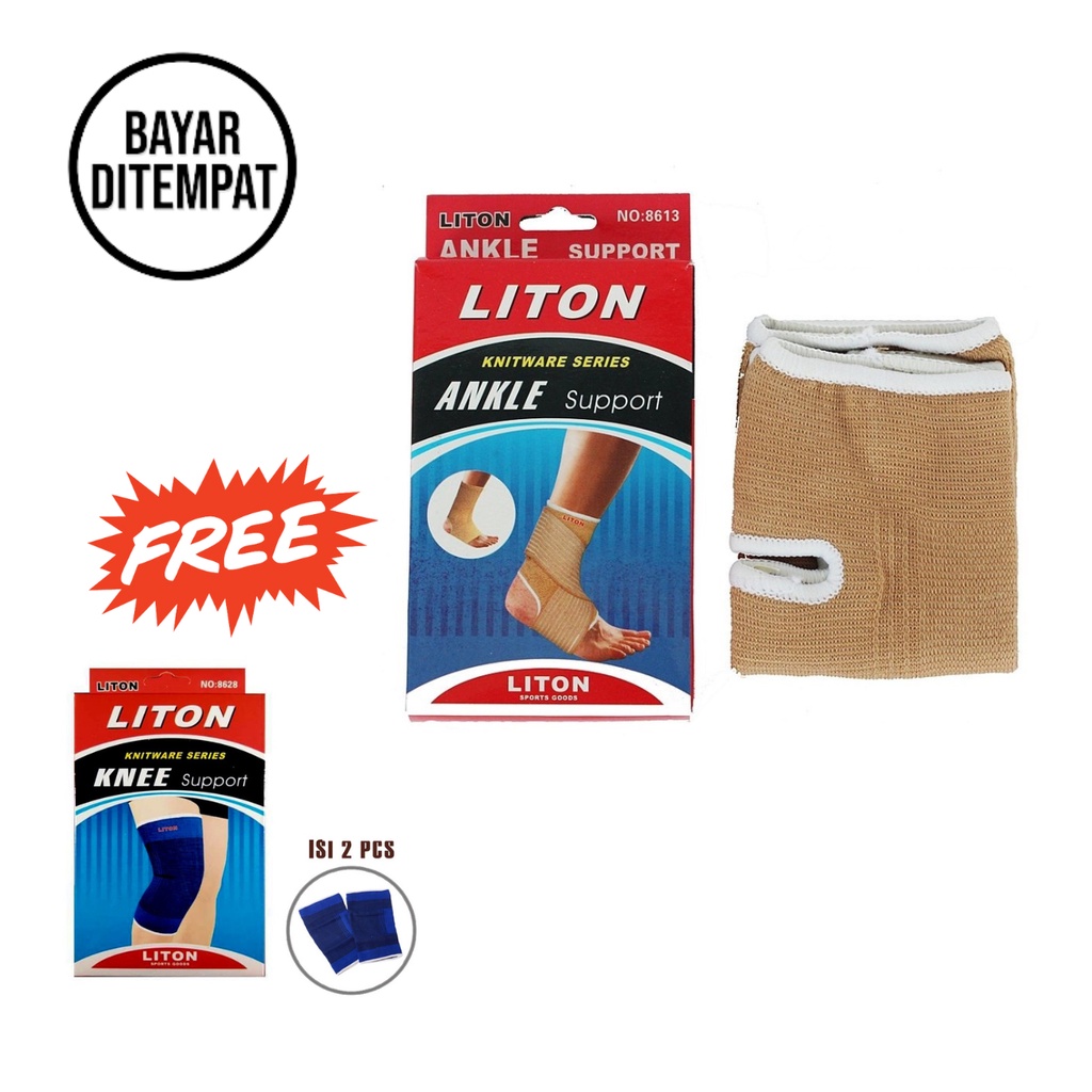 BWDO Liton Deker Pelindung Pergelangan Tumit Sehat Engkel Kaki Ankle Support Coklat + Liton Knee Bir