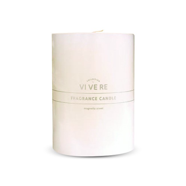 LILIN / VIVERE PILLAR CANDLE MAGNOLIA WHITE 7.5X11CM