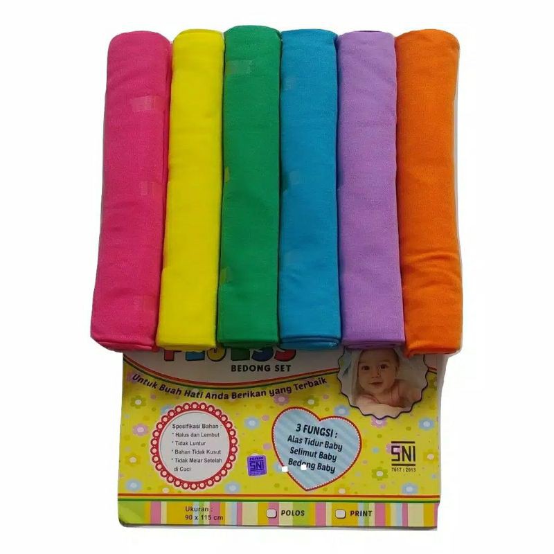 6in1 Bedong FEJESS Polos Warna Tua 90x115