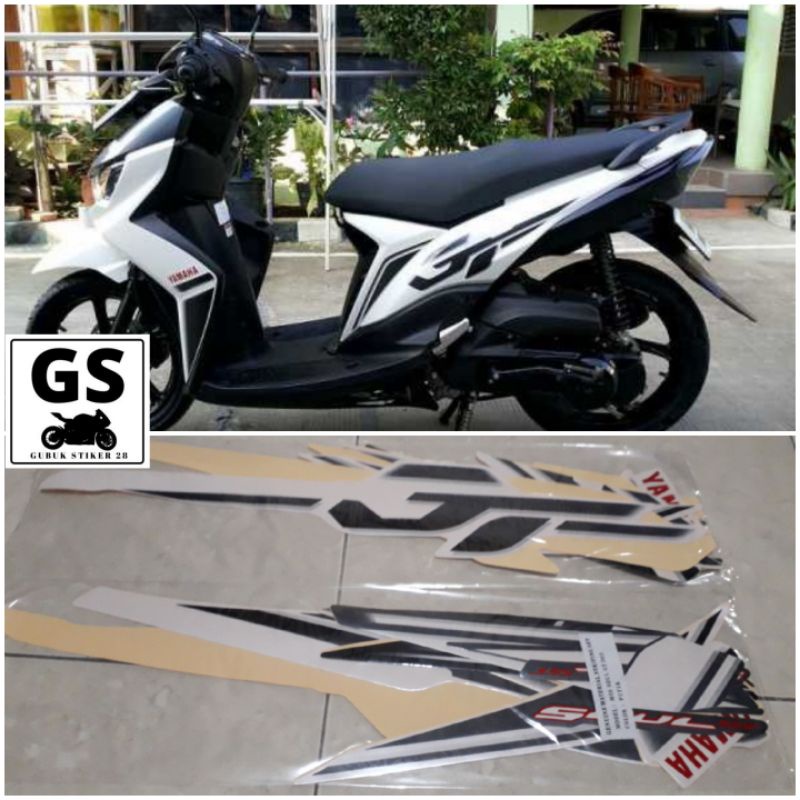 STRIPING STIKER LIS BODY MOTOR YAMAHA MIO SOUL GT 2013 PUTIH