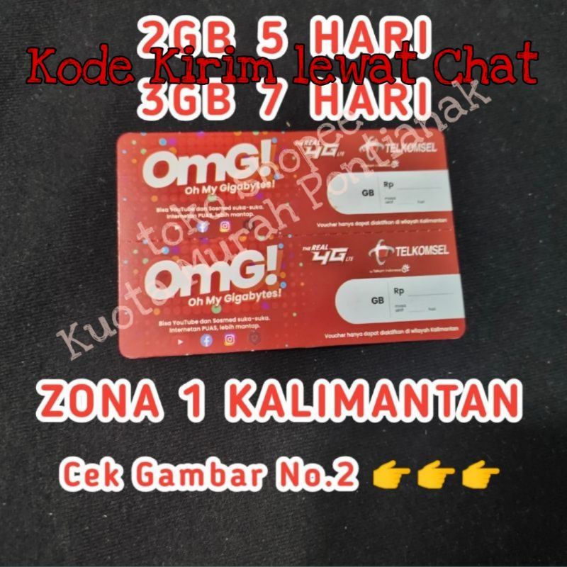 [ kirim via chat] Voucher Telkomsel 1,5gb 2gb 3gb 2,5gb 4gb 5gb Vocer OMG 1,5 2  3 4 5 gb 5hari 7har