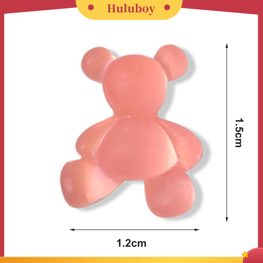 Huluboy Huluboy♡ 8pcs Dekorasi Kuku Luminous Bentuk Beruang Untuk Musim Panas