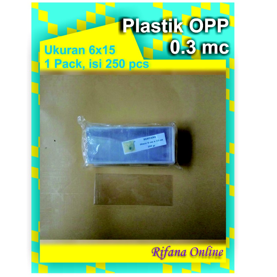 Plastik OPP Ukuran 6 x 15 cm