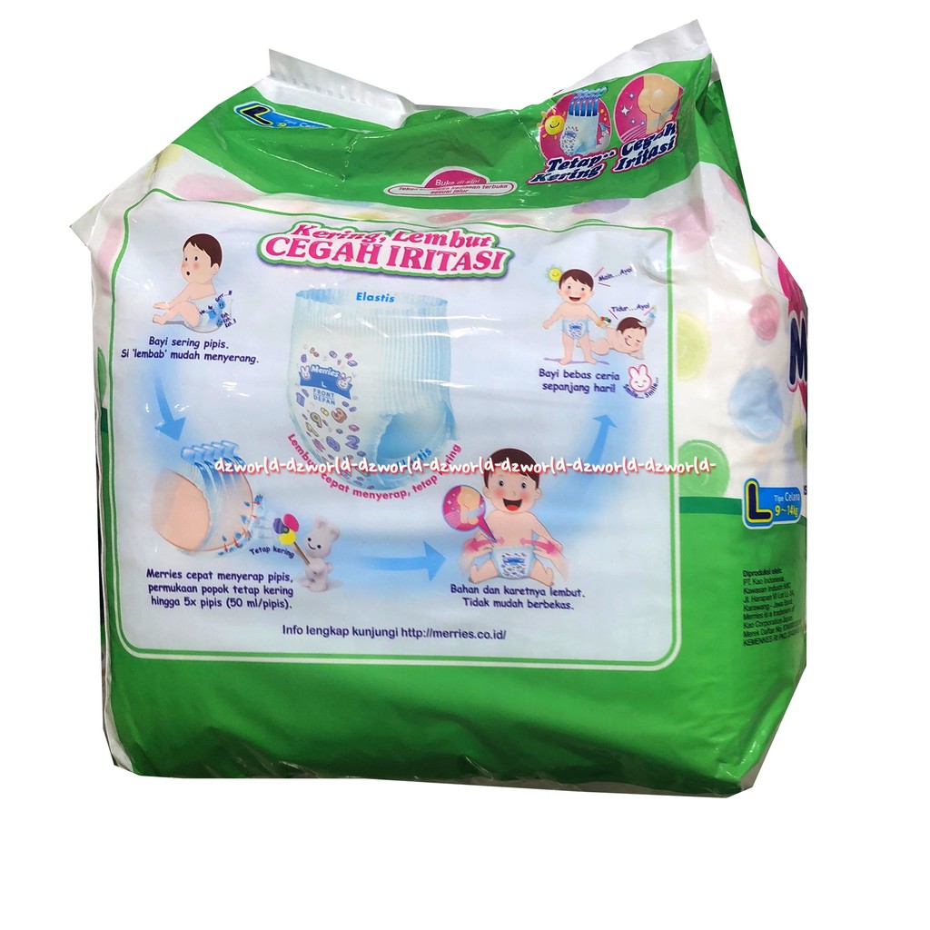 Merries Pants Goodskin Cegah Iritasi L 20 Popok Celana Merry Green