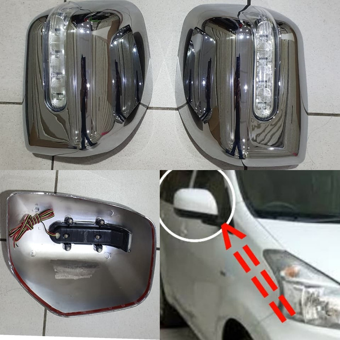 Cover tutup spion all new avanza manual 2012 2013 2014 tipe e / agya lampu chrome crome tempel