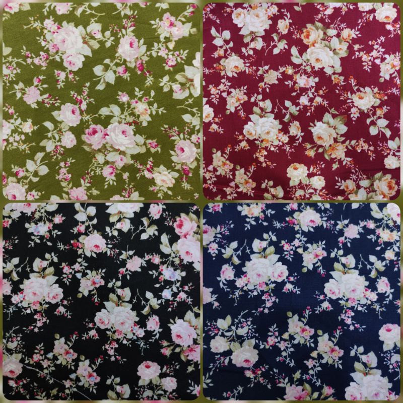 Kain Katun Jepang Motif Bunga Cantik TK 003