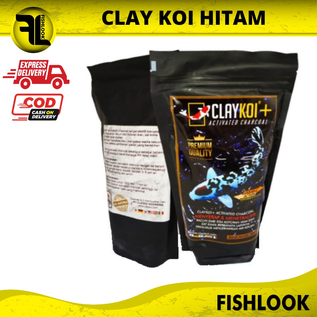 Clay Koi Plus/ClayKoi Plus Hitam Mineral dan Penjernih Kolam/Aquarium 250gr