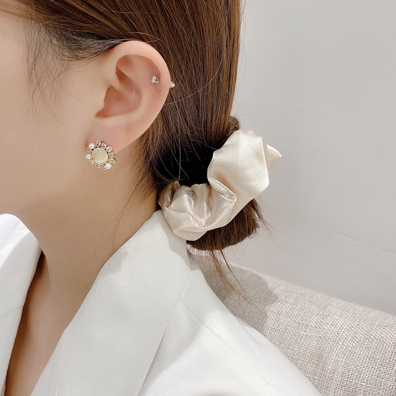 Anting Tusuk Sterling silver 925 Hias Opal + Mutiara + Berlian Gaya Mewah Untuk Wanita