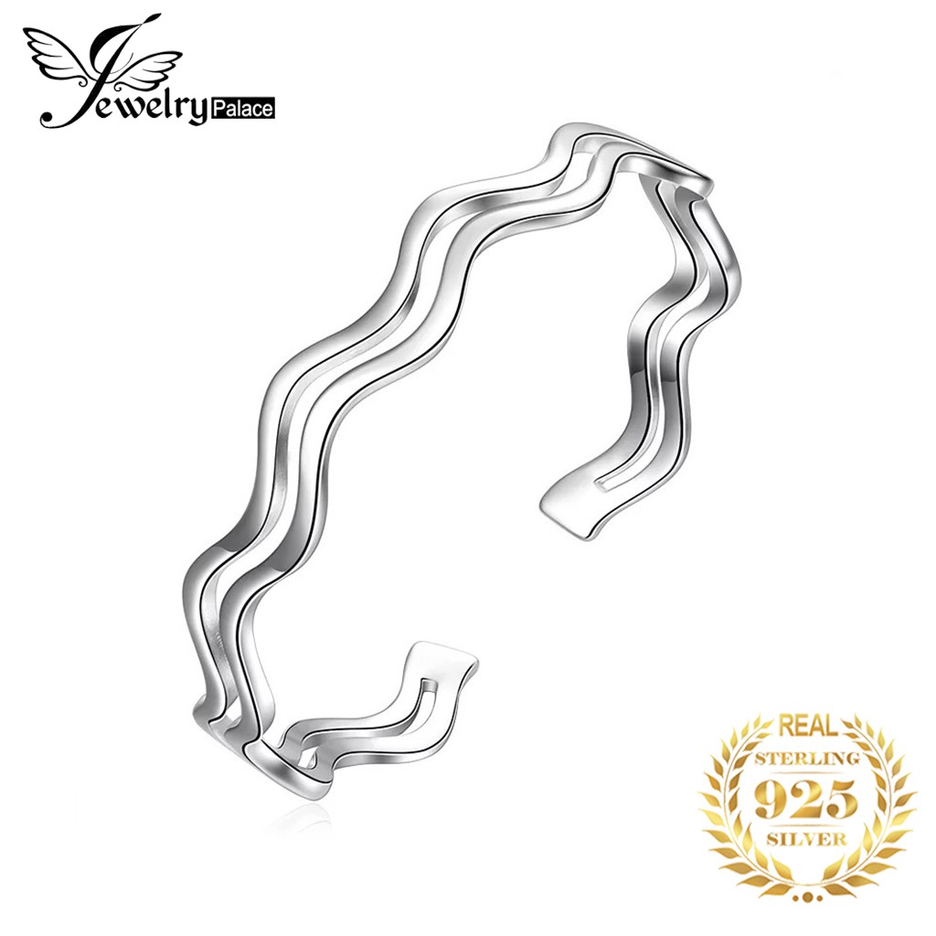 925 gelang perak murni untuk wanita hollow water ripple bracelet fashion jewellery