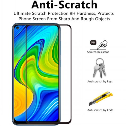 9H Clear Tempered Glass Black Border Full Cover Screen Protector Film For Xiaomi Redmi Note 9/9S/9 Pro/9Pro Max