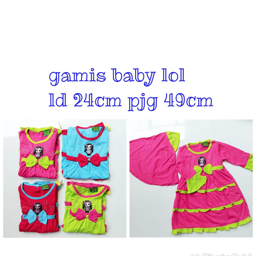 Gamis bayi satu set jilbab 1 tahunan LOL