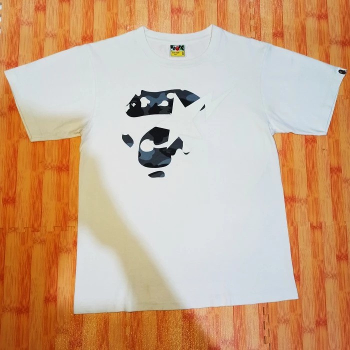 Original Authentic Kaos A Bathing Ape BAPE Tee Bapesta Black Camo GITD