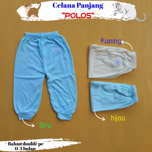 3 pcs Celana panjang bayi polos