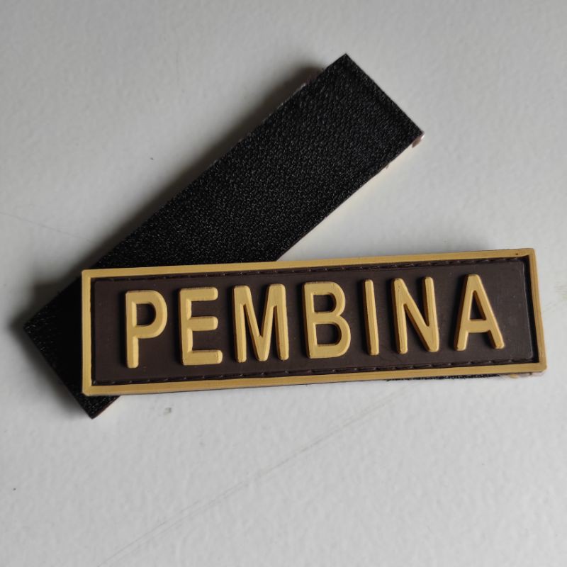 PATCH RUBBER TULISAN PEMBINA PRAMUKA/TEMPELAN EMBLEM LOGO KARET VELCRO