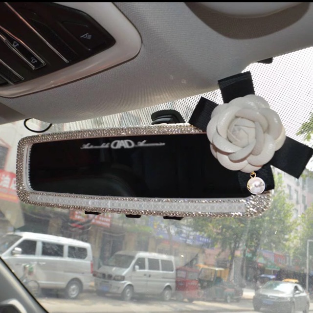 Spion mobil kaca spion dad DAD KACA SPION bunga rose putih