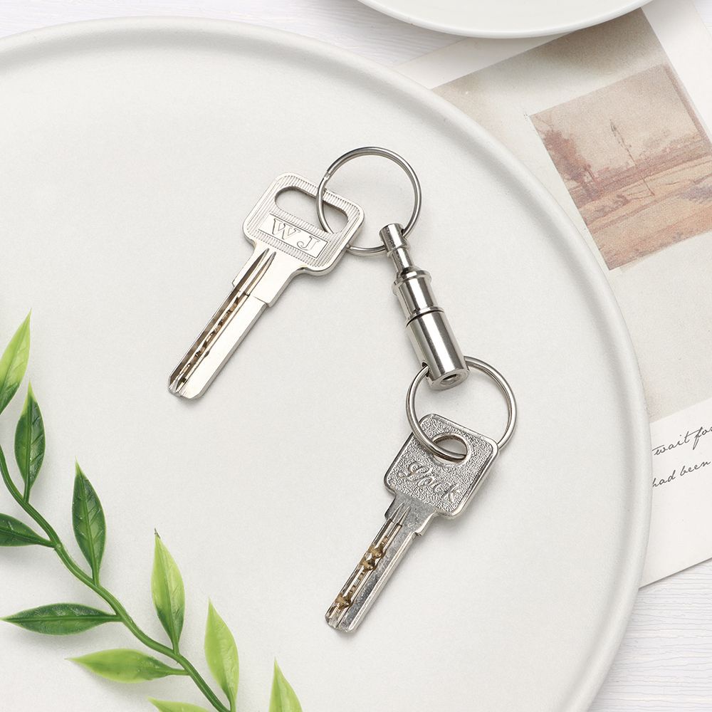 TOP Outdoor Keychain Adjustable Separate Key Ring Portable Separable Removable Disassemble Double Ring Child-mother Buckle