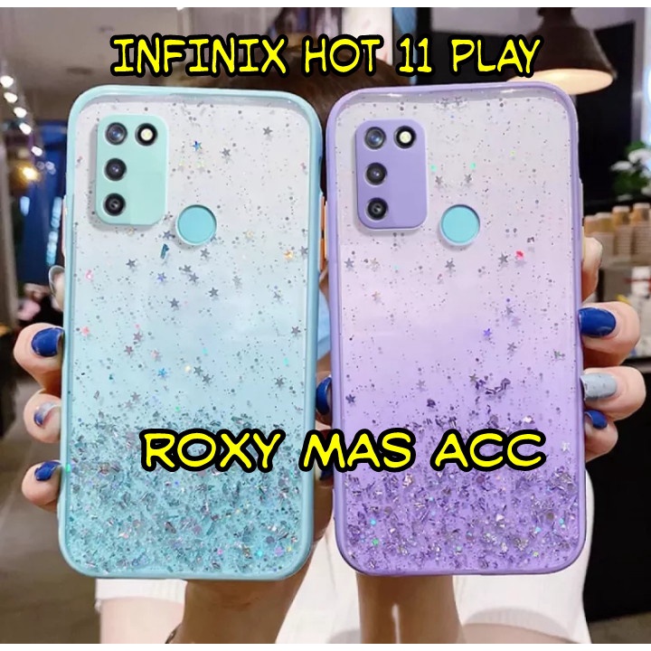 SOFTCASE ( INFINIX HOT 11 PLAY ) TERBARU CASE DOVE GLITER FUZE TRANSPARAN DENGAN PROTEKSI KAMERA, SO